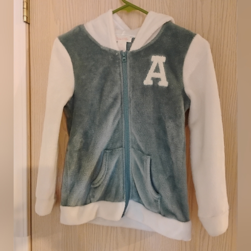 Cozy Blue and White Kids Fleece Hoodie